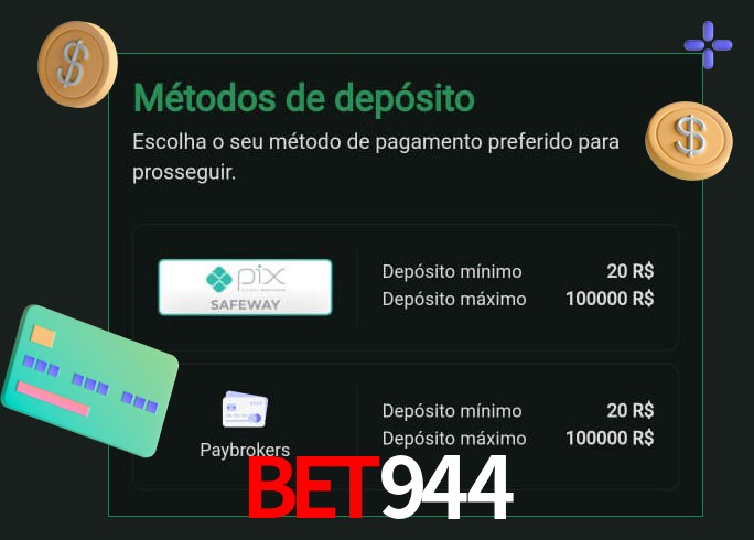 O cassino bet944 oferece uma grande variedade de métodos de pagamento